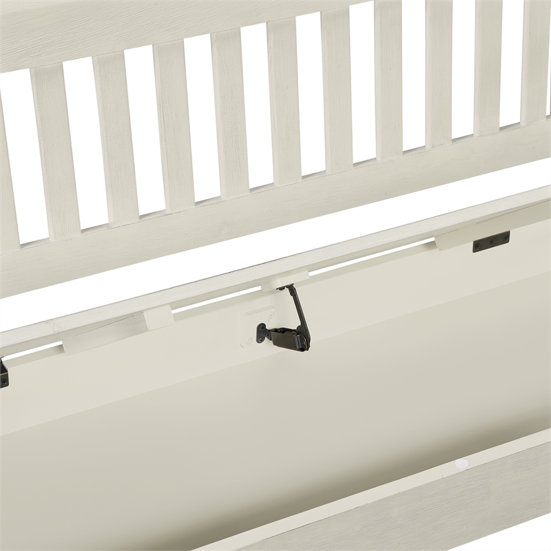 Pemberly Row Entryway Storage Bench with Solid Wood in White Finish