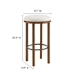 Pemberly Row Set of 2 Boucle Bar Stools in Walnut Ivory
