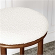 Pemberly Row Set of 2 Boucle Bar Stools in Walnut Ivory