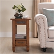 Pemberly Row Chairside End Table with Drawer in Rustic Oak