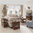 Pemberly Row Chairside End Table with Drawer in Rustic Oak
