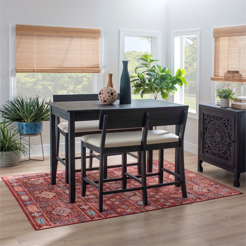 Pemberly Row Tavern Table in Solid Acacia Wood with Charcoal Gray Finish