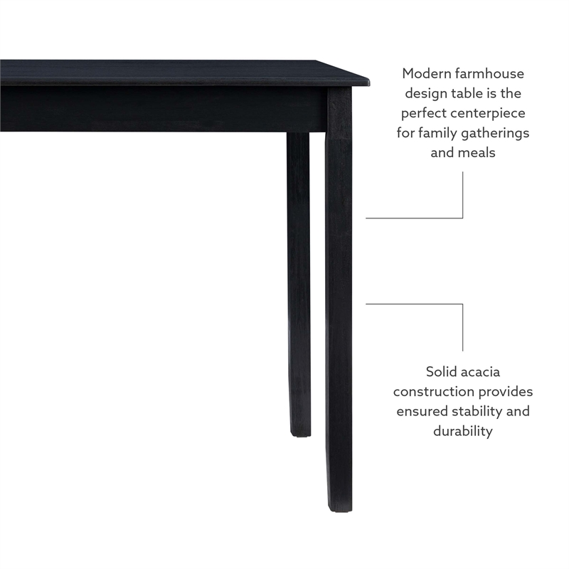 Pemberly Row Tavern Table in Solid Acacia Wood with Charcoal Gray Finish