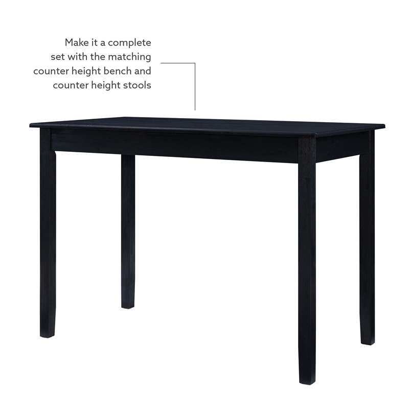 Pemberly Row Tavern Table in Solid Acacia Wood with Charcoal Gray Finish