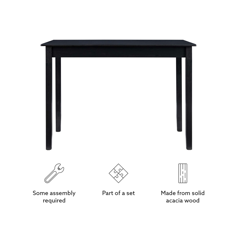 Pemberly Row Tavern Table in Solid Acacia Wood with Charcoal Gray Finish