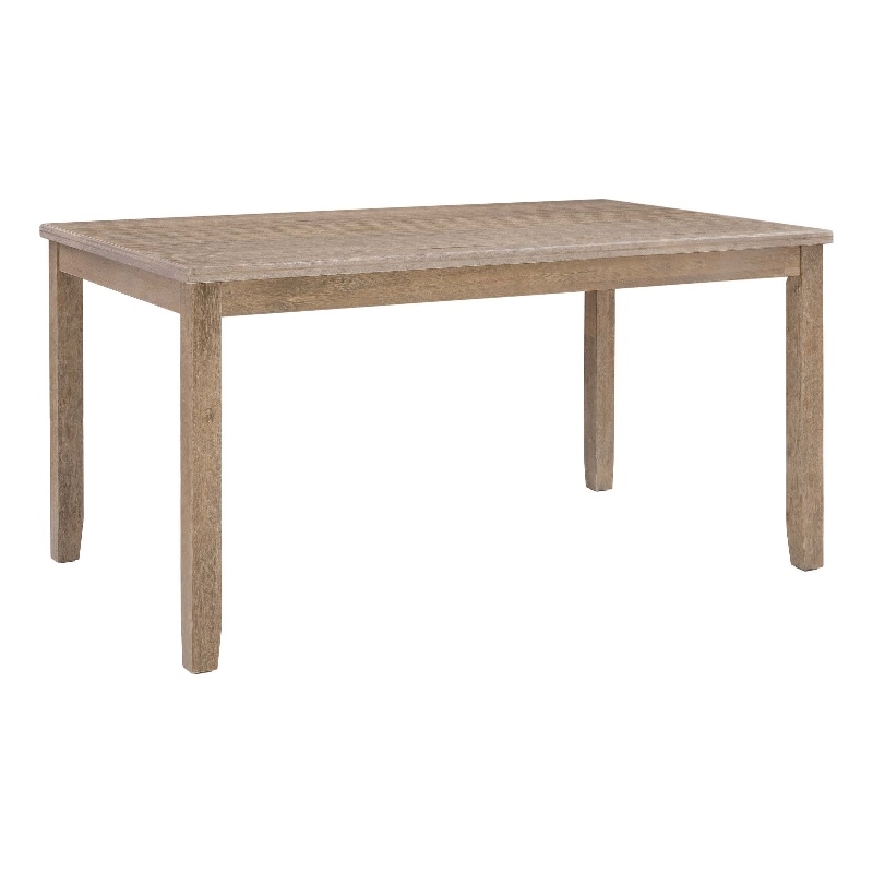Pemberly Row Dining Table in Solid Acacia Wood Washed Gray Finish