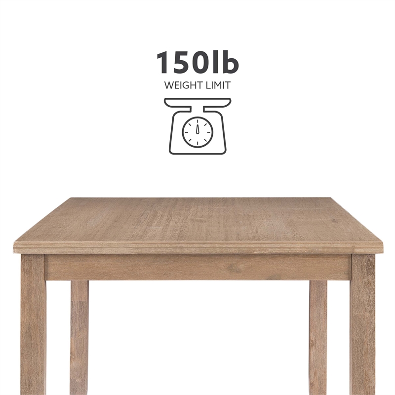 Pemberly Row Dining Table in Solid Acacia Wood Washed Gray Finish