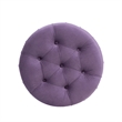 Pemberly Row Button-Tufted Nailhead Velvet Ottoman in Purple