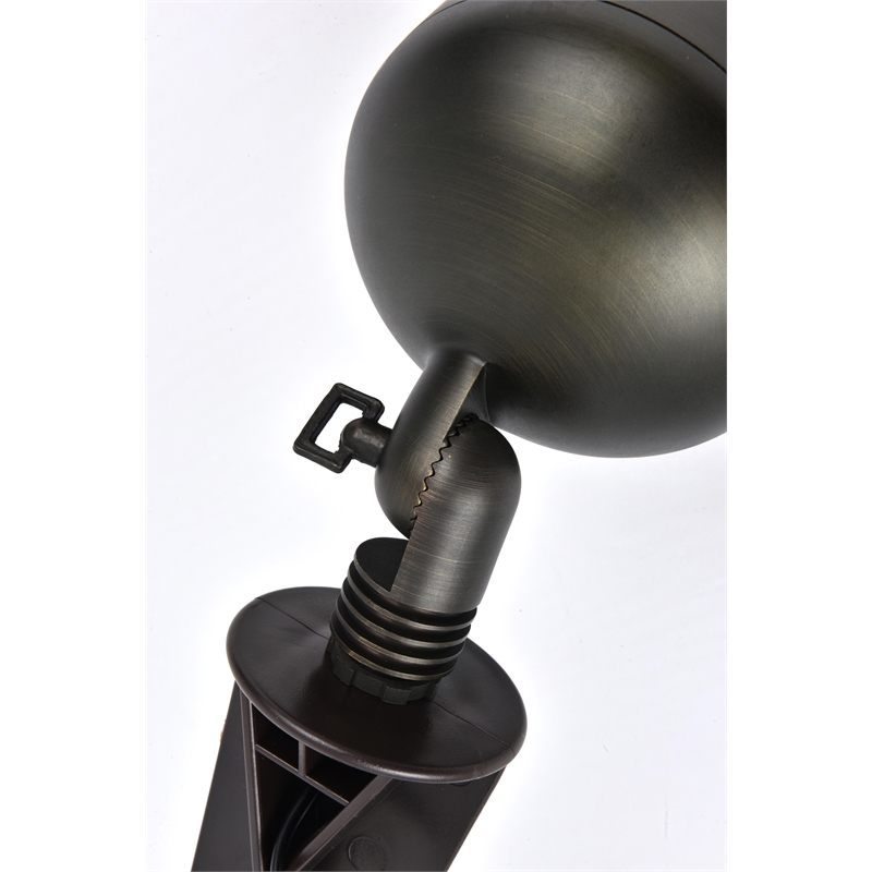 Pemberly Row Outdoor 12V Cast Brass Wide Spot Light in Dark Bronze