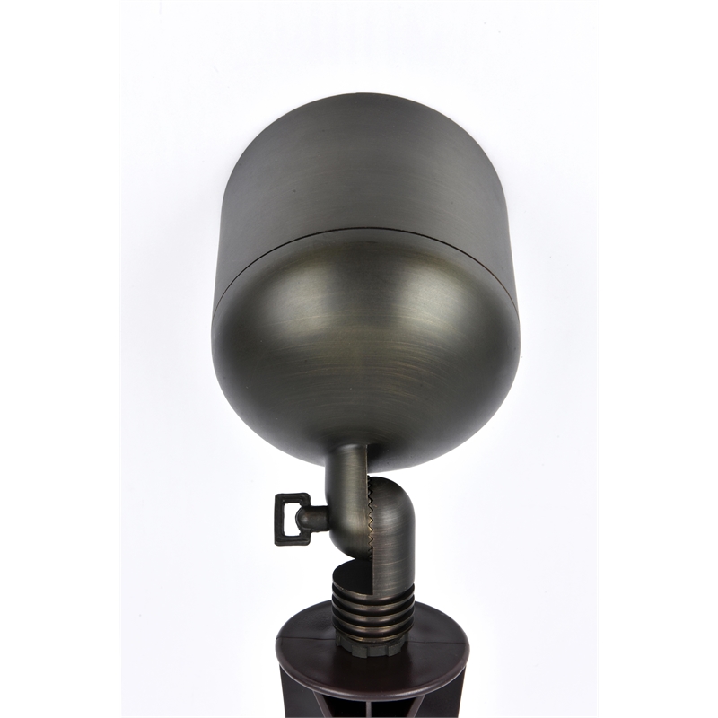 Pemberly Row Outdoor 12V Cast Brass Wide Spot Light in Dark Bronze