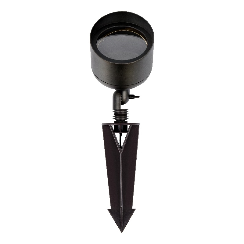 Pemberly Row Outdoor 12V Cast Brass Wide Spot Light in Dark Bronze