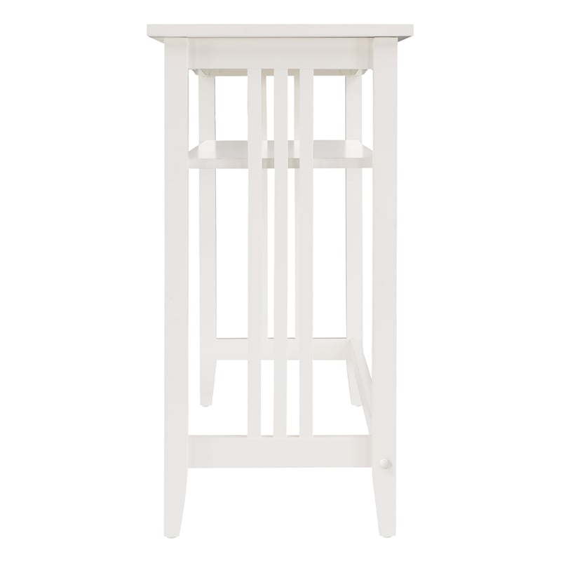 Pemberly Row Mission Style Foyer Table in White Engineered Wood