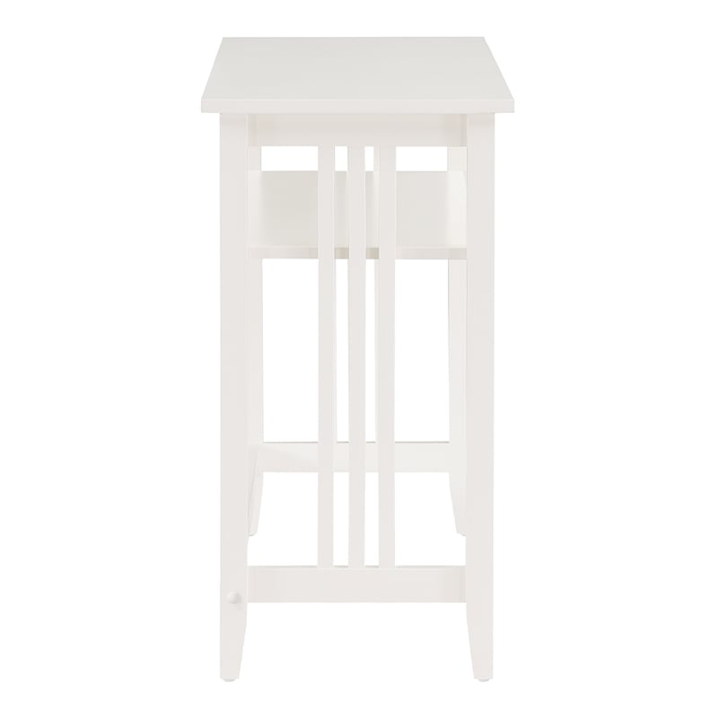 Pemberly Row Mission Style Foyer Table in White Engineered Wood