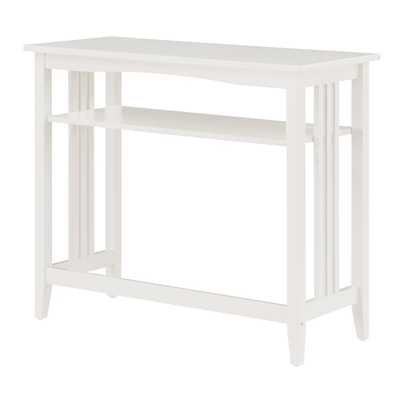 Pemberly Row Mission Style Foyer Table in White Engineered Wood