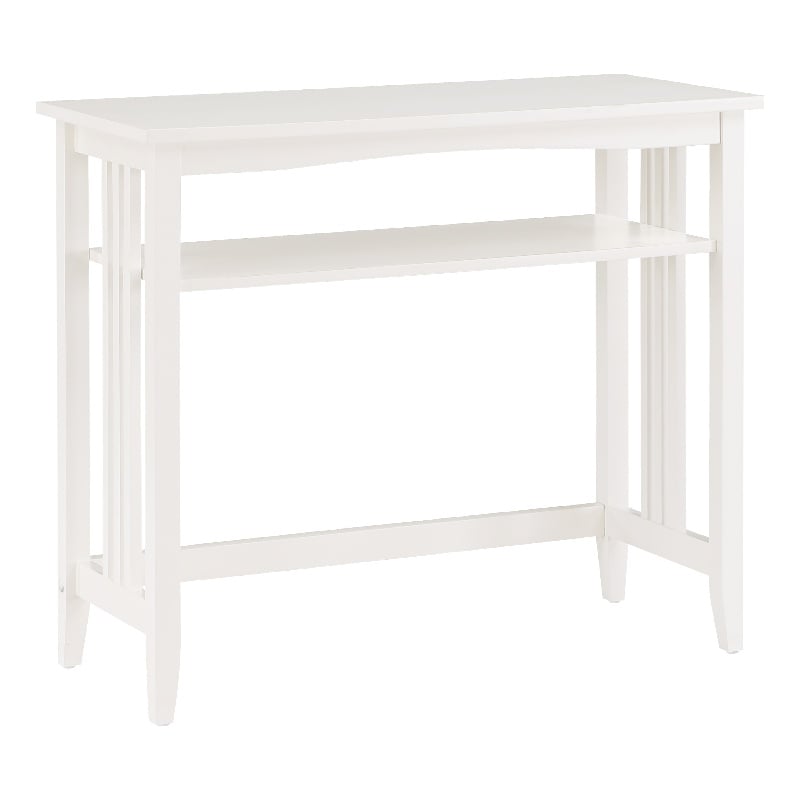 Pemberly Row Mission Style Foyer Table in White Engineered Wood