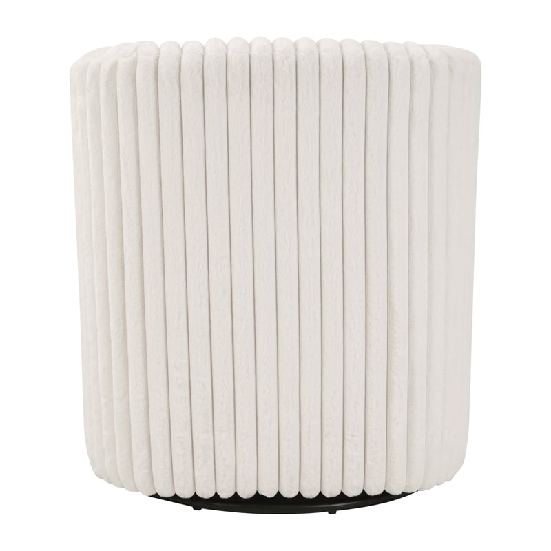 Pemberly Row Swivel Accent Chair with White Cord Fur Fabric