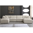 Pemberly Row Cream Velvet Modular Sectional with 6-Piece Design