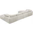 Pemberly Row Cream Velvet Modular Sectional with 6-Piece Design