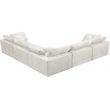 Pemberly Row Cream Velvet Modular Sectional with 5-Piece Design