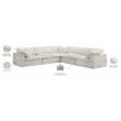 Pemberly Row Cream Velvet Modular Sectional with 5-Piece Design