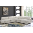 Pemberly Row Cream Velvet Modular Sectional with 5-Piece Design