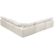 Pemberly Row Cream Velvet Modular Sectional with 5-Piece Design