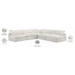 Pemberly Row Cream Velvet Modular Sectional with 5-Piece Design
