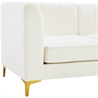 Pemberly Row Modular Cream Velvet Sectional with Channel Tufting