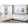 Pemberly Row Modular Cream Velvet Sectional with Channel Tufting
