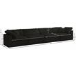 Pemberly Row Modular 4-Piece Velvet Sofa in Black Upholstery