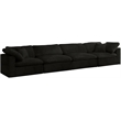 Pemberly Row Modular 4-Piece Velvet Sofa in Black Upholstery