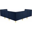 Pemberly Row Modular Sectional in Navy Velvet with Channel Tufting