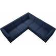 Pemberly Row Modular Sectional in Navy Velvet with Channel Tufting