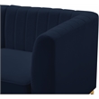 Pemberly Row Modular Sectional in Navy Velvet with Channel Tufting