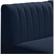 Pemberly Row Modular Sectional in Navy Velvet with Channel Tufting