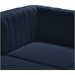 Pemberly Row Modular Sectional in Navy Velvet with Channel Tufting