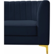 Pemberly Row Modular Sectional in Navy Velvet with Channel Tufting