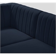 Pemberly Row Modular Sectional in Navy Velvet with Channel Tufting