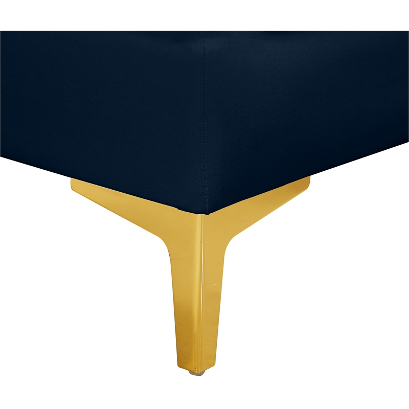 Pemberly Row Modular Sectional in Navy Velvet with Channel Tufting