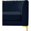 Pemberly Row Modular Sectional in Navy Velvet with Channel Tufting