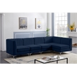 Pemberly Row Modular Sectional in Navy Velvet with Channel Tufting