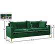 Pemberly Row Velvet Sofa with Gold and Chrome Legs in Green