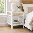 Pemberly Row 1-Drawer End Table with Slatted Design in Sand/White Finish