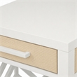 Pemberly Row 1-Drawer End Table with Slatted Design in Sand/White Finish