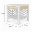 Pemberly Row 1-Drawer End Table with Slatted Design in Sand/White Finish