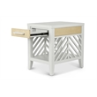 Pemberly Row 1-Drawer Chairside Table in White with Slatted Open Design