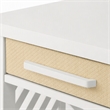 Pemberly Row 1-Drawer Chairside Table in White with Slatted Open Design