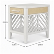 Pemberly Row 1-Drawer Chairside Table in White with Slatted Open Design