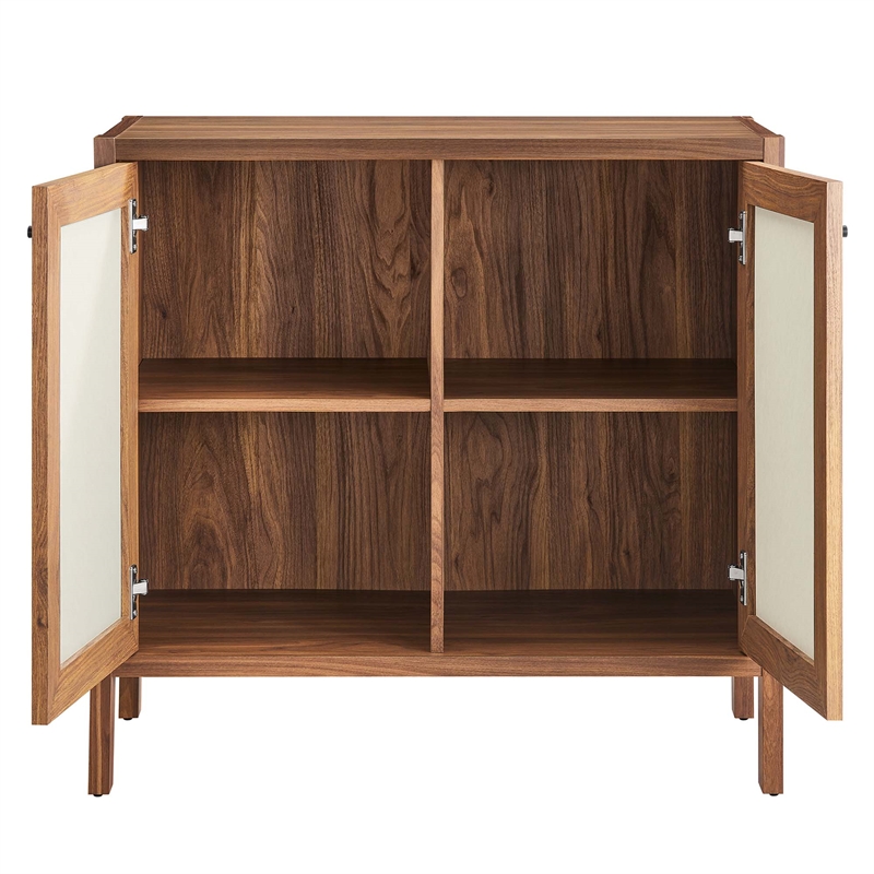 Pemberly Row 33 in Walnut Wood Grain Storage Cabinet with Soft-Close