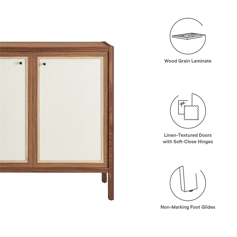 Pemberly Row 33 in Walnut Wood Grain Storage Cabinet with Soft-Close